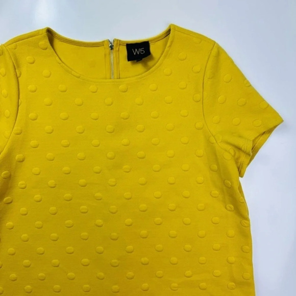 Anthropologie W5 Yellow Polka Dot Top Short Sleeve Size Medium - Picture 4 of 9